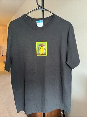 Champion Black Short Sleeve Tee with Yellow Graphic